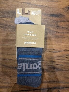 Patagonia Merino Wool Crew Socks Size L Blue